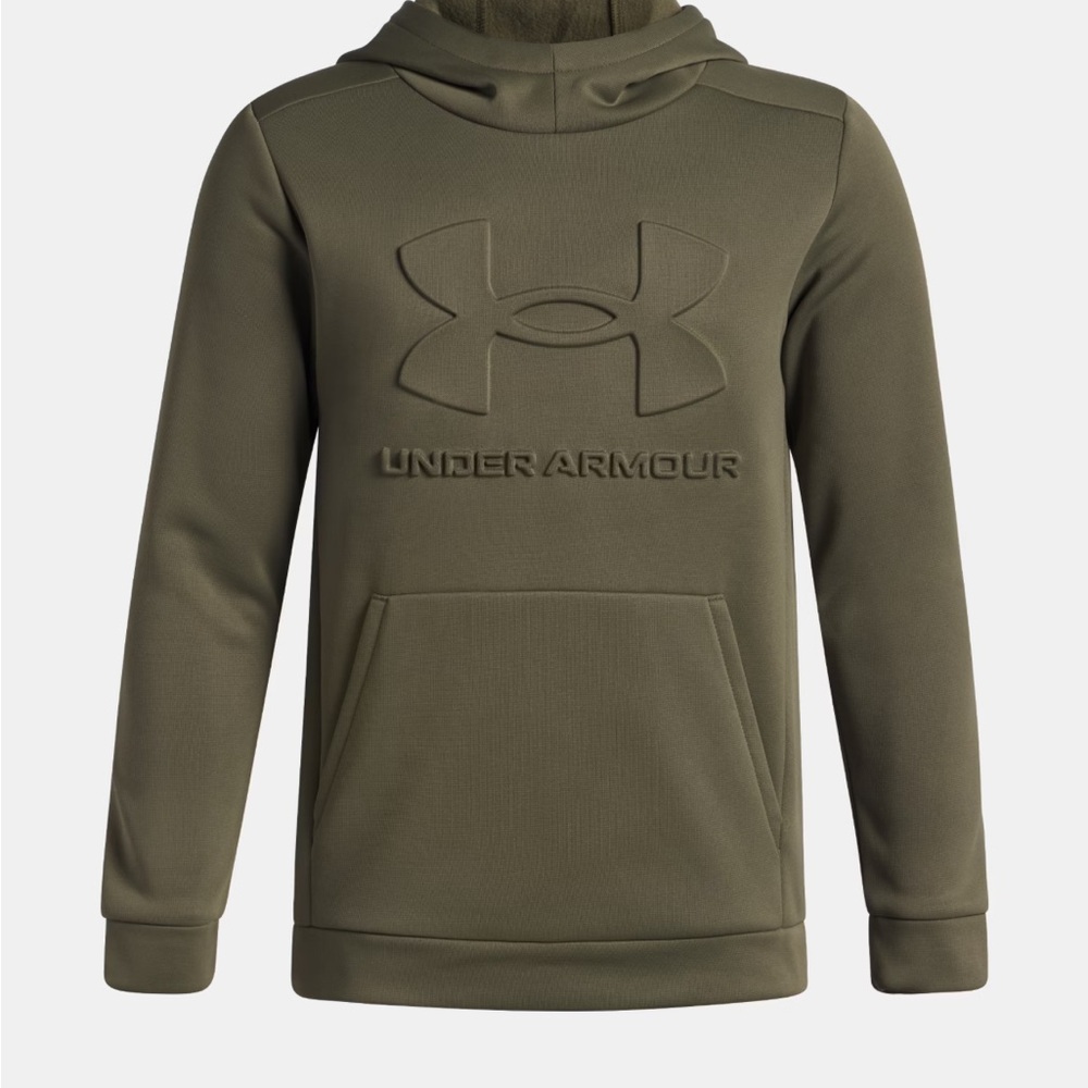 Under Armour Boy’s Olive Green Embossed Fleece Hoodie
